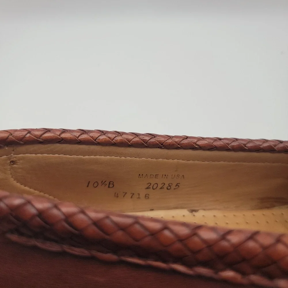 Allen Edmonds Maxfield‎ Men Tassel Loafers 10.5 B Brown Leather Braided Made USA